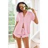 image:imageEkouaer Pajamas Set for Women Short Sleeve Sleepwear Button Down Pjs Lounge Sets Soft NightwearPink