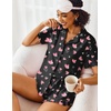 image:imageEkouaer Pajamas Set for Women Short Sleeve Sleepwear Button Down Pjs Lounge Sets Soft NightwearPink Heart