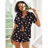 image:imageEkouaer Pajamas Set for Women Short Sleeve Sleepwear Button Down Pjs Lounge Sets Soft NightwearPink Heart