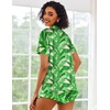 image:imageEkouaer Pajamas Set for Women Short Sleeve Sleepwear Button Down Pjs Lounge Sets Soft NightwearPink Leaves