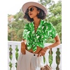 image:imageEkouaer Pajamas Set for Women Short Sleeve Sleepwear Button Down Pjs Lounge Sets Soft NightwearPink Leaves
