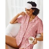 image:imageEkouaer Pajamas Set for Women Short Sleeve Sleepwear Button Down Pjs Lounge Sets Soft NightwearPink Leopard Love