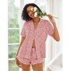 image:imageEkouaer Pajamas Set for Women Short Sleeve Sleepwear Button Down Pjs Lounge Sets Soft NightwearPink Leopard Love