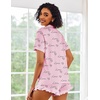 image:imageEkouaer Pajamas Set for Women Short Sleeve Sleepwear Button Down Pjs Lounge Sets Soft NightwearPink Love