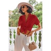 image:imageEkouaer Pajamas Set for Women Short Sleeve Sleepwear Button Down Pjs Lounge Sets Soft NightwearRed