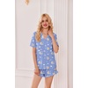 image:imageEkouaer Pajamas Set for Women Short Sleeve Sleepwear Button Down Pjs Lounge Sets Soft NightwearTeddy Bearblue