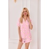 image:imageEkouaer Pajamas Set for Women Short Sleeve Sleepwear Button Down Pjs Lounge Sets Soft NightwearTeddy Bearpink
