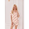 image:imageEkouaer Pajamas Set for Women Short Sleeve Sleepwear Button Down Pjs Lounge Sets Soft NightwearTeddy Bearpink Cherry