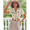 image:imageEkouaer Pajamas Set for Women Short Sleeve Sleepwear Button Down Pjs Lounge Sets Soft NightwearTropical Print