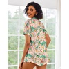 image:imageEkouaer Pajamas Set for Women Short Sleeve Sleepwear Button Down Pjs Lounge Sets Soft NightwearTropical Print