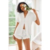 image:imageEkouaer Pajamas Set for Women Short Sleeve Sleepwear Button Down Pjs Lounge Sets Soft NightwearWhite