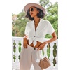 image:imageEkouaer Pajamas Set for Women Short Sleeve Sleepwear Button Down Pjs Lounge Sets Soft NightwearWhite