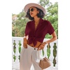 image:imageEkouaer Pajamas Set for Women Short Sleeve Sleepwear Button Down Pjs Lounge Sets Soft NightwearWine Red