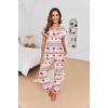 image:imageEkouaer Pajamas for Women Set 2 Piece Comfy Loungewear Lightweight Pjs Sleepwear Short Sleeve Top amp Long Pants with Pockets1 Packchristmas