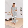 image:imageEkouaer Pajamas for Women Set 2 Piece Comfy Loungewear Lightweight Pjs Sleepwear Short Sleeve Top amp Long Pants with Pockets1 Packlight Gray Stars