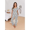 image:imageEkouaer Pajamas for Women Set 2 Piece Comfy Loungewear Lightweight Pjs Sleepwear Short Sleeve Top amp Long Pants with Pockets1 Packlight Gray Stars