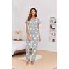 image:imageEkouaer Pajamas for Women Set 2 Piece Comfy Loungewear Lightweight Pjs Sleepwear Short Sleeve Top amp Long Pants with Pockets1 Packlight Gray Stars