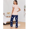 image:imageEkouaer Pajamas for Women Set 2 Piece Comfy Loungewear Lightweight Pjs Sleepwear Short Sleeve Top amp Long Pants with PocketsBlack Floralpink Floral