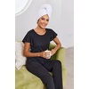 image:imageEkouaer Pajamas for Women Set 2 Piece Comfy Loungewear Lightweight Pjs Sleepwear Short Sleeve Top amp Long Pants with PocketsBlackleopard Print