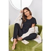 image:imageEkouaer Pajamas for Women Set 2 Piece Comfy Loungewear Lightweight Pjs Sleepwear Short Sleeve Top amp Long Pants with PocketsBlackleopard Print