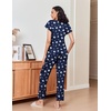 image:imageEkouaer Pajamas for Women Set 2 Piece Comfy Loungewear Lightweight Pjs Sleepwear Short Sleeve Top amp Long Pants with PocketsBlue Moon
