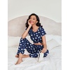 image:imageEkouaer Pajamas for Women Set 2 Piece Comfy Loungewear Lightweight Pjs Sleepwear Short Sleeve Top amp Long Pants with PocketsBlue Moon