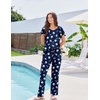 image:imageEkouaer Pajamas for Women Set 2 Piece Comfy Loungewear Lightweight Pjs Sleepwear Short Sleeve Top amp Long Pants with PocketsBlue Moon