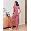 image:imageEkouaer Pajamas for Women Set 2 Piece Comfy Loungewear Lightweight Pjs Sleepwear Short Sleeve Top amp Long Pants with PocketsCupsloves