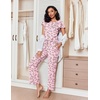 image:imageEkouaer Pajamas for Women Set 2 Piece Comfy Loungewear Lightweight Pjs Sleepwear Short Sleeve Top amp Long Pants with PocketsCupsloves