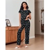 image:imageEkouaer Pajamas for Women Set 2 Piece Comfy Loungewear Lightweight Pjs Sleepwear Short Sleeve Top amp Long Pants with PocketsCupswine Red
