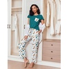 image:imageEkouaer Pajamas for Women Set 2 Piece Comfy Loungewear Lightweight Pjs Sleepwear Short Sleeve Top amp Long Pants with PocketsDogscats
