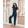 image:imageEkouaer Pajamas for Women Set 2 Piece Comfy Loungewear Lightweight Pjs Sleepwear Short Sleeve Top amp Long Pants with PocketsDreamy Constellation