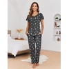 image:imageEkouaer Pajamas for Women Set 2 Piece Comfy Loungewear Lightweight Pjs Sleepwear Short Sleeve Top amp Long Pants with PocketsGray Star  Pink Star