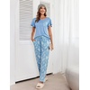 image:imageEkouaer Pajamas for Women Set 2 Piece Comfy Loungewear Lightweight Pjs Sleepwear Short Sleeve Top amp Long Pants with PocketsLight Blue Floralpink Fruit