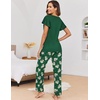 image:imageEkouaer Pajamas for Women Set 2 Piece Comfy Loungewear Lightweight Pjs Sleepwear Short Sleeve Top amp Long Pants with PocketsLotus Color Floralgreen Floral