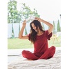 image:imageEkouaer Pajamas for Women Set 2 Piece Comfy Loungewear Lightweight Pjs Sleepwear Short Sleeve Top amp Long Pants with PocketsRed