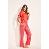 image:imageEkouaer Pajamas for Women Set 2 Piece Comfy Loungewear Lightweight Pjs Sleepwear Short Sleeve Top amp Long Pants with PocketsRed Stripe