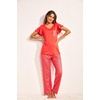 image:imageEkouaer Pajamas for Women Set 2 Piece Comfy Loungewear Lightweight Pjs Sleepwear Short Sleeve Top amp Long Pants with PocketsRed Stripe
