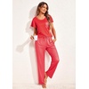 image:imageEkouaer Pajamas for Women Set 2 Piece Comfy Loungewear Lightweight Pjs Sleepwear Short Sleeve Top amp Long Pants with PocketsRed Stripesblue Polka Dots