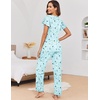 image:imageEkouaer Pajamas for Women Set 2 Piece Comfy Loungewear Lightweight Pjs Sleepwear Short Sleeve Top amp Long Pants with PocketsStarcup