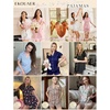 image:imageEkouaer Pajamas for Women Set Button Up Pjs Short Sleeve Ruffle Sleepwear Notch Collar Bride Soft Pj Lounge Sets SXXLBlue Cherry