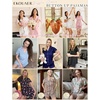 image:imageEkouaer Pajamas for Women Set Button Up Pjs Short Sleeve Ruffle Sleepwear Notch Collar Bride Soft Pj Lounge Sets SXXLLight Green