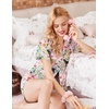 image:imageEkouaer Pajamas for Women Set Button Up Pjs Short Sleeve Ruffle Sleepwear Notch Collar Bride Soft Pj Lounge Sets SXXLPink Leopard