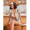 image:imageEkouaer Pajamas for Women Set Button Up Pjs Short Sleeve Ruffle Sleepwear Notch Collar Bride Soft Pj Lounge Sets SXXLTropical Print