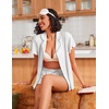 image:imageEkouaer Pajamas for Women Set Button Up Pjs Short Sleeve Ruffle Sleepwear Notch Collar Bride Soft Pj Lounge Sets SXXLWhite