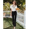 image:imageEkouaer Pajamas for Women Set Button Up Pjs Short Sleeve Ruffle Sleepwear Notch Collar Bride Soft Pj Lounge Sets SXXLWhite