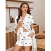 image:imageEkouaer Pajamas for Women Set Button Up Pjs Short Sleeve Ruffle Sleepwear Notch Collar Bride Soft Pj Lounge Sets SXXLWhite Mratini
