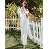image:imageEkouaer Pajamas for Women Set Button Up Pjs Short Sleeve Ruffle Sleepwear Notch Collar Bride Soft Pj Lounge Sets SXXLWhite Sea Shell