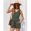 image:imageEkouaer Pajamas for Women Set Cute Pjs Soft Sleepwear Summer Sleeveless Tops and Shorts Travel Lounge Sets with PocketsArmy Green