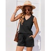 image:imageEkouaer Pajamas for Women Set Cute Pjs Soft Sleepwear Summer Sleeveless Tops and Shorts Travel Lounge Sets with PocketsBlack